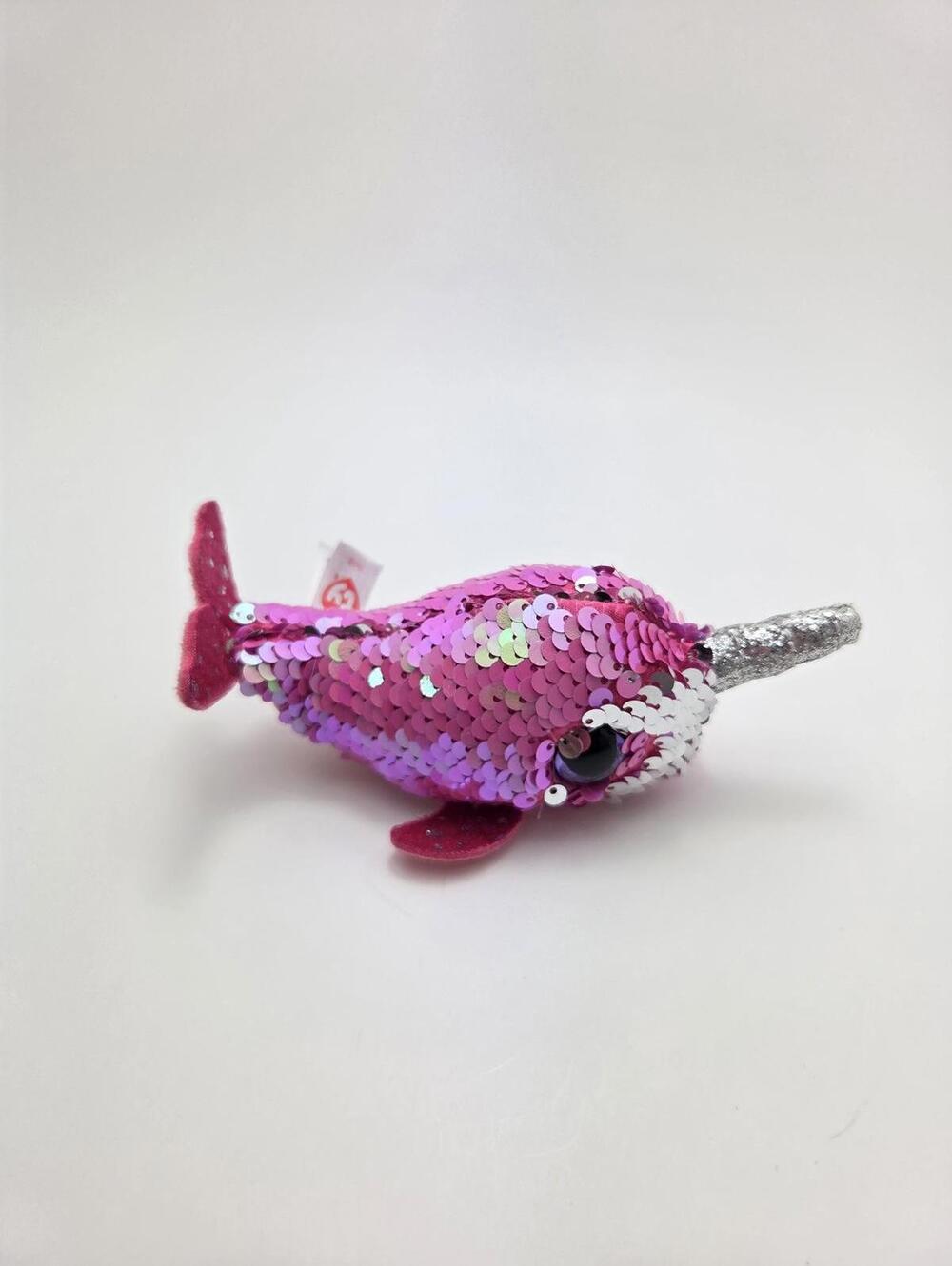 Ty Stackables Flippables Teeny Tys “Nelly” the Pink Narwhal (4 inch)